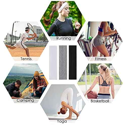 Work Headbands for Women 9Pcs, Cotton Like Headbands 2.5 inch Wide, Soft Sweat Wicking Stretchy Head Band for Cycling Biking Gym Sports Yoga Running Skincare