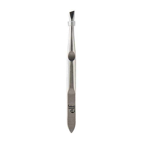 e.l.f. Slant Tweezer, Professional Quality Stainless Steel, Provides a Strong Grip, Removes Hairs Accurately, Shapes, Defines, Easy To Use, Ergonomically-Designed
