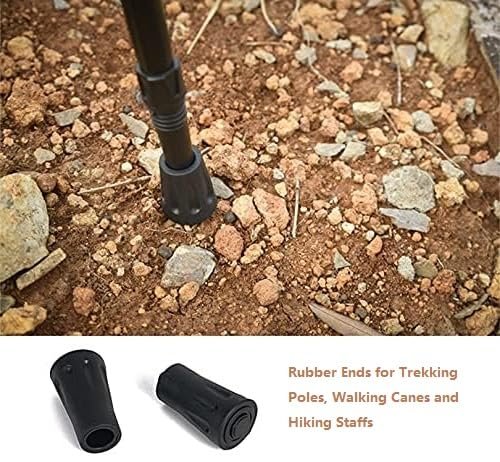 4-Pack Walking Stick Rubber Tips – Trekking Pole Tips Replacement for Hiking Poles, Walking Sticks, Ski Poles & More