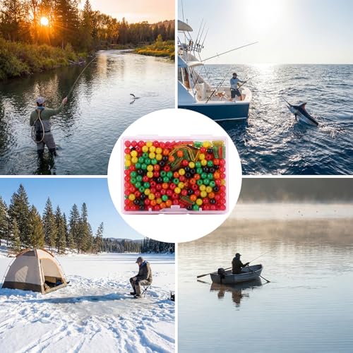 Multicolor Fishing Bobber Stops and Beads Set – 150 Pieces for Depth Control