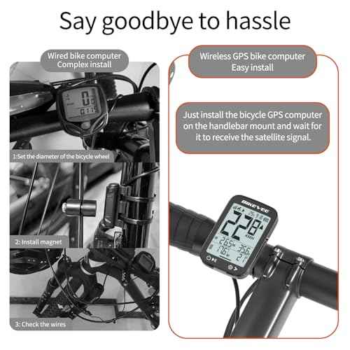 Bike Speedometer GPS Wireless Cycling Computer ? Auto Start/Stop, Auto Backlight, Waterproof Bicycle Odometer MPH KM/H, 2.4" LCD Display