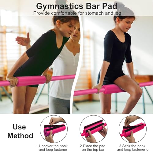 Tepemccu Expandable Gymnastics Bars, Adjustable Height Gymnastic Horizontal Bars, Children Folding Training Bar for Kids
