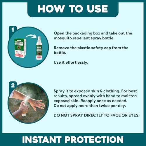 Natural Mosquito Repellent Spray TwinPack 6.75 oz DEET Free Insect Repellent Spray Lemon Eucalyptus Oil Scent for Mosquitoes Gnats Black Flies No-See-ums repelente de Mosquitos para ninos