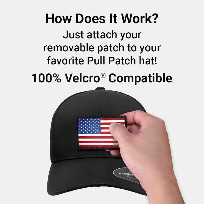 Pull Patch Tactical Flexfit Delta Hat - Seamless, Water-Resistant Curved Bill, Black 7 1/8-7 5/8