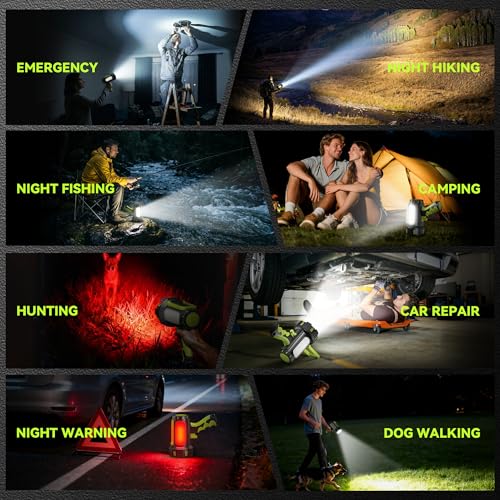 Rechargeable Spotlight Flashlight 100000 Lumens Green 1 Pack - High Power Searchlight