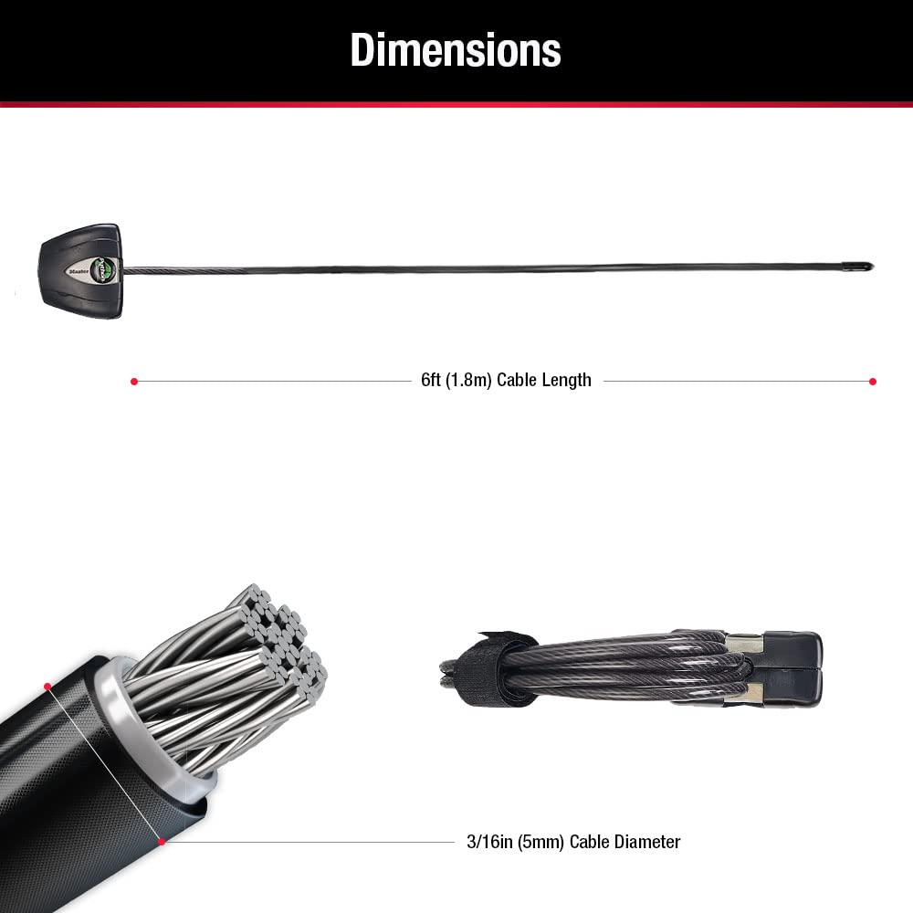 Master Lock Black Python Steel Cable Lock with Keys, Heavy Duty Anti-Theft Trail Camera and Kayak Locking Cable, 2 Pack, 8417T