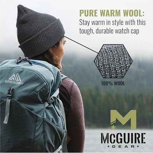 M MCGUIRE GEAR Warm Wool Military GI Watch Cap, 100% Wool US Made Tactical Beanie, Winter Hat for Men and Women - One Size