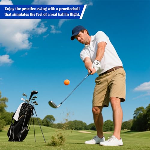 Orange Foam Practice Golf Balls 20 Pack with Tees - Limited Flight Design