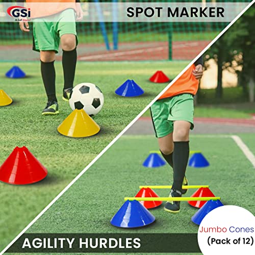 High Visibility Jumbo Soccer Cones for Agility and Speed Training