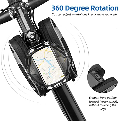 Waterproof Bike Frame Bag with Phone Mount and Large Storage Capacity