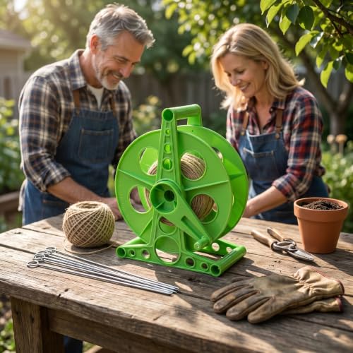 Sports Field Line Marking Rope Reel with Handle and Ground Pegs 1600ft