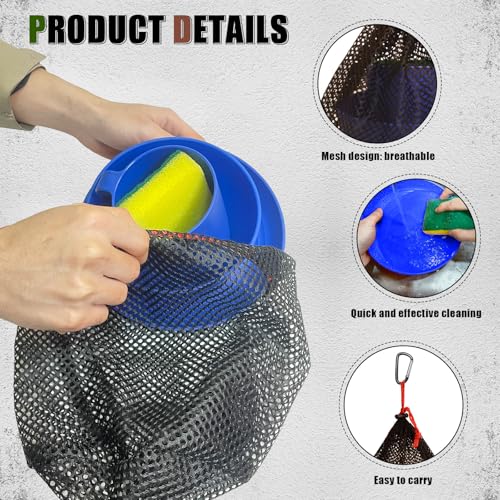 Blue Scout Camping Mess Kit for 1 Person with Utensils & Mesh Bag
