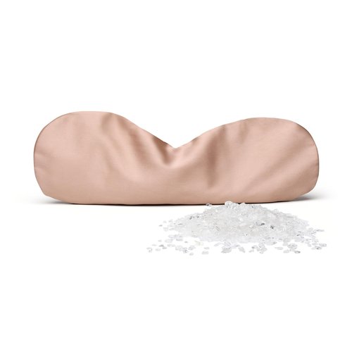 KISMETICS - Natural Crystals Weighted Eye Pillow for Relaxation, Sleeping, Yoga, SPA and Travelling, Cooling Eye Pillow, Reusable and Good Relaxation Gifts for Women(Clear Quartz)
