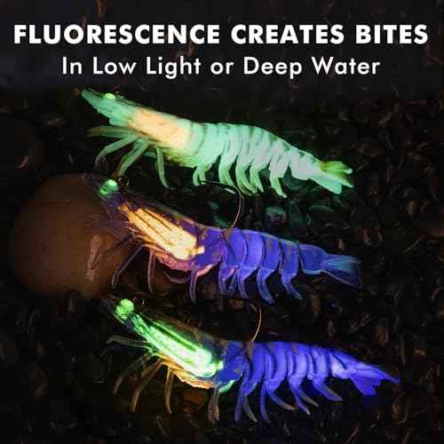 TRUSCEND Pre-rigged Fishing Jig Lures for Freshwater and Saltwater, Innovative Super Durable TPE Bass Lures, Lifelike Shrimp Crayfish Swimbait, Weedless Lure for Crappie Trout Walleye, Keep Separately