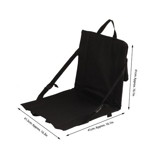 QERLONG Stadium SEAT Cushion Foldable Portable for Outdoor Black
