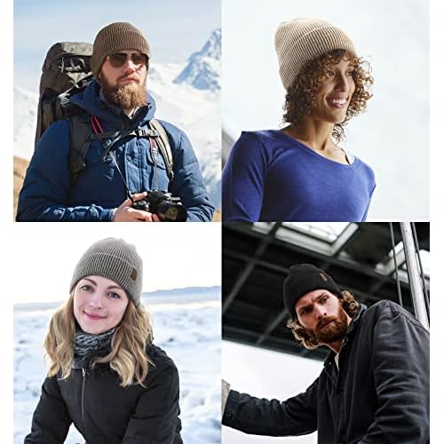 Wmcaps Winter Beanie for Men Women, Fleece Lined Beanie Soft Warm Knit Hat Ski Stocking Cuffed Cap