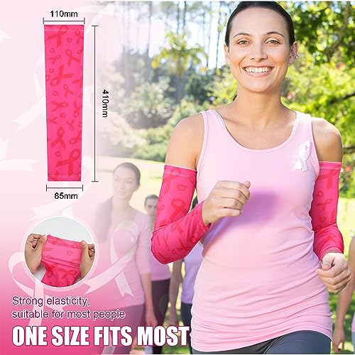 Pink Breast Cancer Awareness Arm Sleeves 30 Pairs - Rose Red Variation