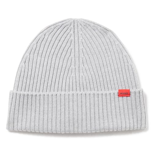 HUGO Men's Small Logo Ribbed Beanie