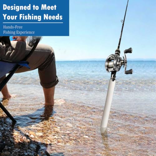 White 27in Tubular Sand Spike for Surf Fishing Rod Holder Beach Shore River