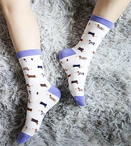 Women's Cute Dachshund Dog Socks Casual Crew Socks Gift for Women