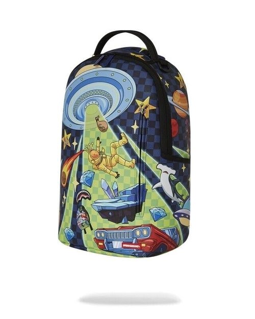 Sprayground Space Warped Backpack, Multicolor, 18H x 11.5W x 6D inches, Adjustable Shoulder Strap
