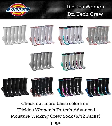 Dickies Women's Dri-Tech Moisture Control Crew Socks - Tribal / Small (6 Pairs)