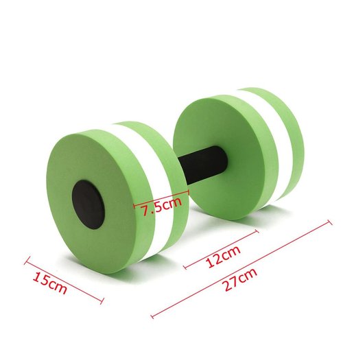 TOYANDONA 2Pcs Water Barbells for Pool Exercise Eva Dumbbells for Water Aerobics Green Aquatic Resistance Weights Pool Workouts and Fitness Activities