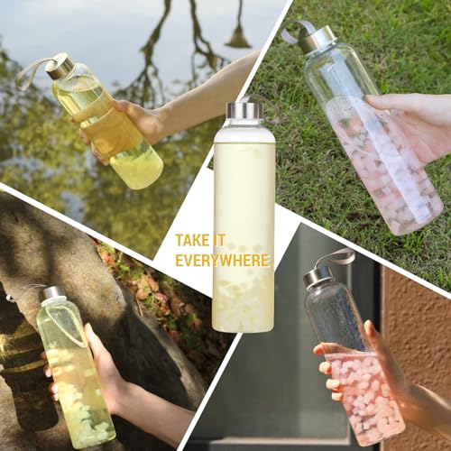 Novelinks 6 Pack 27oz Clear Reusable Water Bottles with Airtight Lids