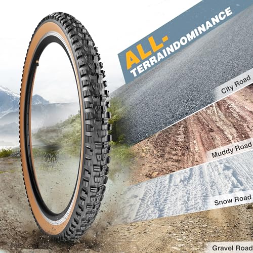 27.5 Inch MTB Bike Tire 2.3 Wide Brown Wall Folding Bead Replacement - 27.5 x 2.3