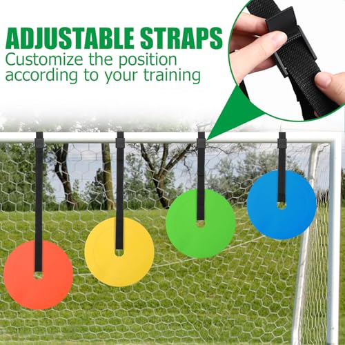 Soccer Goal Target Set with Discs & Adjustable Straps - Multi-Color 4 Pack