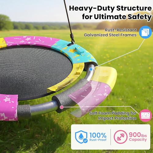 48 Inch Saucer Swing for Kids & Adults - Tree Swing with 900 lb Capacity