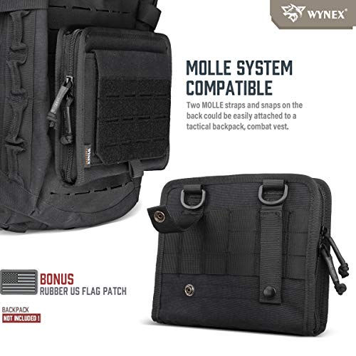 WYNEX Tactical Molle Admin Pouch Black Laser-Cut EDC Organizer Tool Bag
