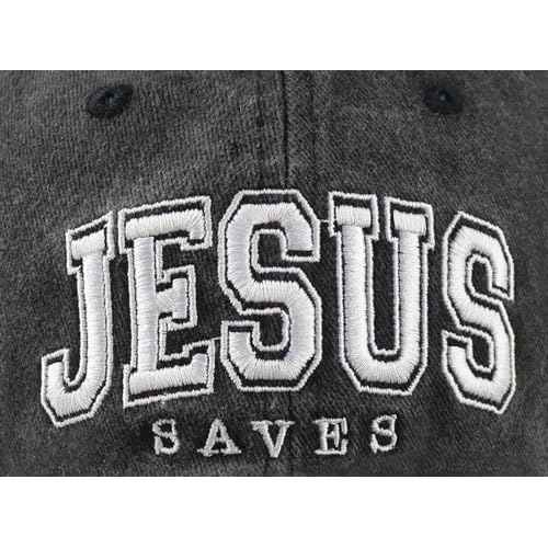 Jesus Saves Hats for Men Women, Funny Adjustable Cotton Christian Baseball Cap