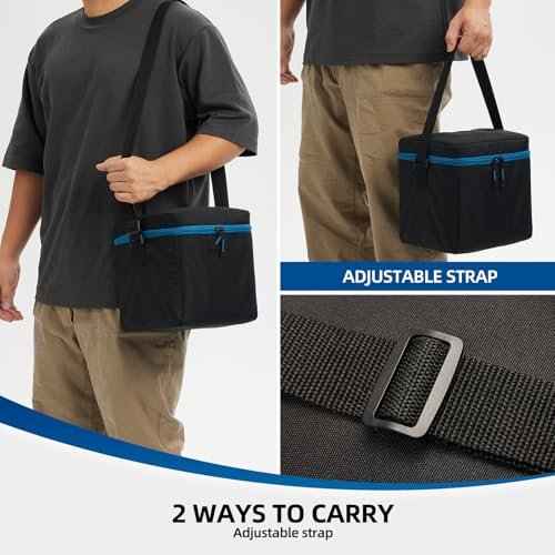 1 LB Propane Tank Storage Bag with Padding, Mini Propane Cylinder Carry Case to Hold 4 Pcs Small Gas Tank, Portable 16 OZ Gas Cylinder Holder with Strap, Bag Only