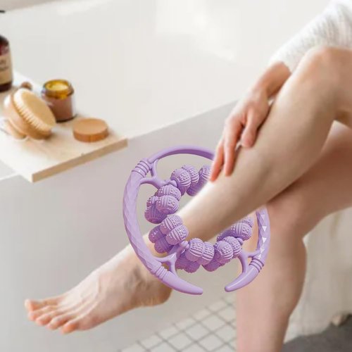 Upgraded Circular Leg Clamps Roller Thigh Roller for Deep Tissue Ergonomic Ideal for Sore Muscles, Tendonitis, Carpal Tunnel & Cellulite (Purple)