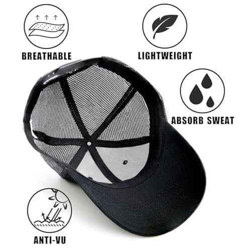 2-Pack Breathable Mesh Snapback Trucker Hats, Adjustable Baseball Caps for Men Women, Cotton-Poly Twill Outdoor