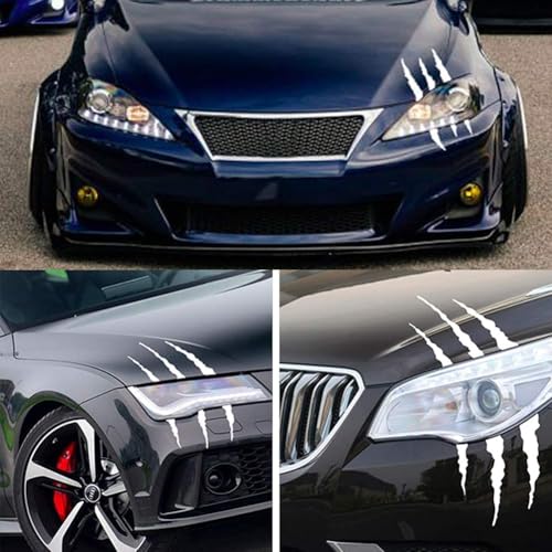 Car Reflective Monster Claw Scratch Marks Bumper Decal - Waterproof Red