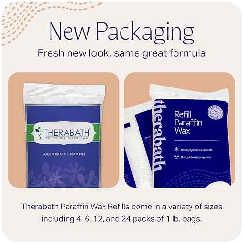 Therabath Paraffin Wax Refill - Thermotherapy - Use to Relieve Arthritis Discomfort, Stiff Muscles, & Dry Skin - for Hands, Feet, Body - Deeply Hydrates & Protects - Made in USA, 4 lb. PeachE