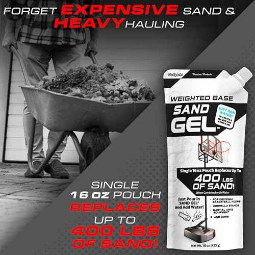 GoSports Sand Gel Weighted Base Filler for Indoor/Outdoor Basketball Hoops, Umbrella Bases, & More - 16 oz, Just Add Water