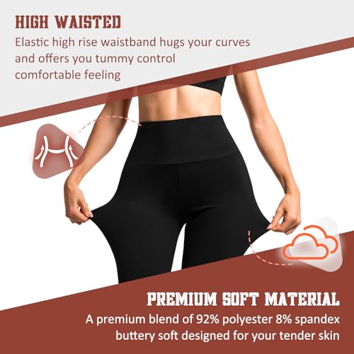 Women's Capri Leggings 2 Pack - Comfortable Athletic & Casual Wear