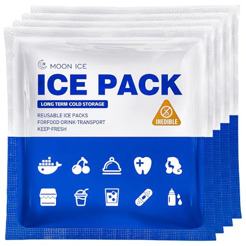 48 Pack Slim Reusable Ice Packs for Coolers Food & Shipping, Long-Lasting Gel