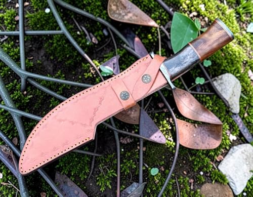 Handmade Damascus Steel Bowie Knife 15.25 Inches with Marindi Wood & Bone Handle - Survival & Hunting Knife REG-49