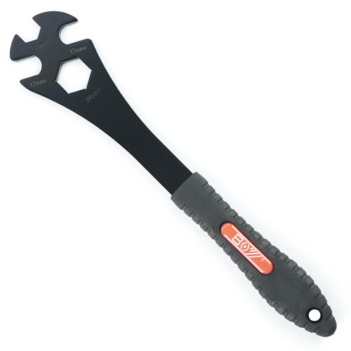 SONZUIA 15mm Bike Pedal Wrench Removal Tool, Long Lever Bicycle Pedal Spanner, 15mm/16mm/24mm Openings (3-in-1)
