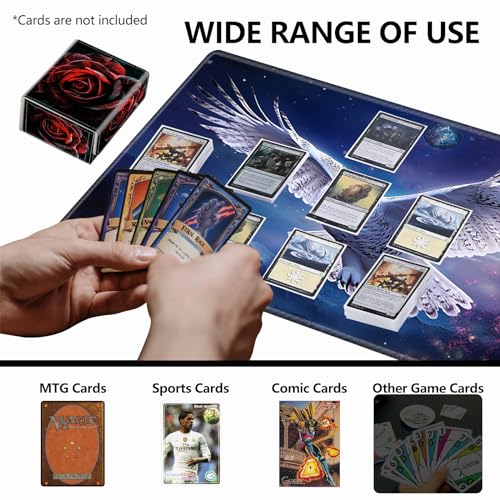Magnetic Card Deck Box for Trading Card Games - Black & Red Roses, Holds 200+ Cards