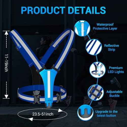 Led Reflective Vest Running Gear£¬7 Lights Colors Light Up Running Vest, Rechargeable High-Visibility Adjustable Vest for Running, Cycling, and Night Activities£¨Green£©