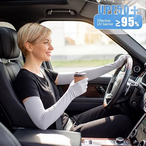 Yahenda 2 Pairs UV Protection Driving Gloves Long