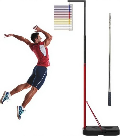LANBVIELT Vertical Jump Measurement Tool, 59"-142" Adjustable Height Vertical Jump Tester, 5'-11.8' Floor-Standing Jump Trainer for Volleyball Training Sports (5-11.8ft)