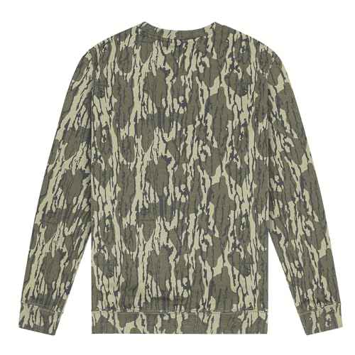 Mossy Oak Vintage Crewneck Sweatshirt for Men | Hunting Camo Shirt with Soft Cotton Blend for Casual Wear, Camping, & Hiking