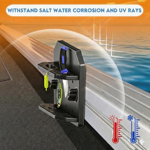 Boat Track System Tool Holder with Rail & Screw Mount - Fishing Bait & Tackle Storage