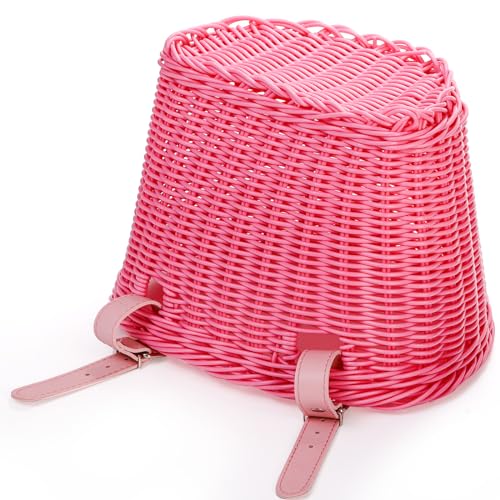 Yopay 2 Pack Bike Basket for Girls, Kids Bicycle Basket Front Handlebar for Balance Bike, Tricycle, Scooter for Arts and Crafts, 9 in/ 8In
